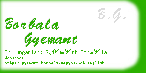 borbala gyemant business card
